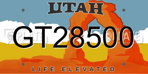 GT28500 Utah License Plate