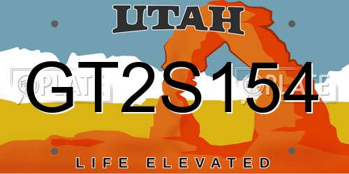 GT2S154 Utah License Plate