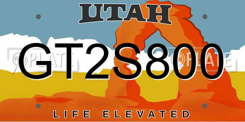 GT2S800 Utah License Plate