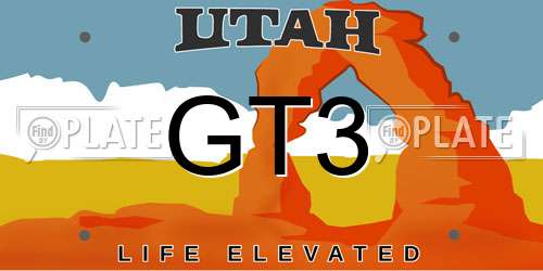 GT3 Utah License Plate