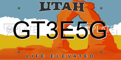 GT3E5G Utah License Plate