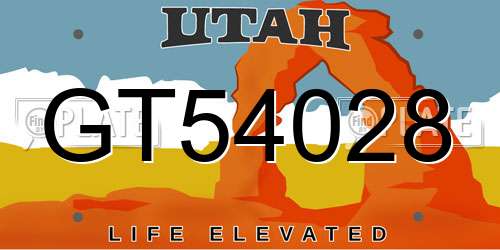 GT54028 Utah License Plate