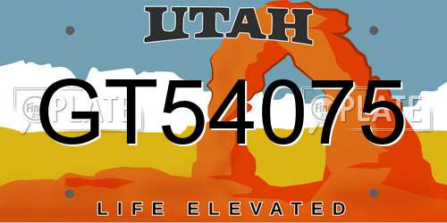 GT54075 Utah License Plate
