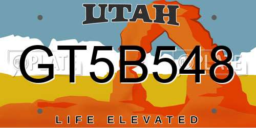 GT5B548 Utah License Plate