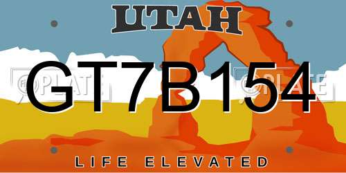 GT7B154 Utah License Plate