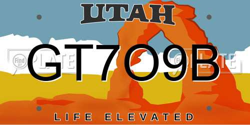 GT7O9B Utah License Plate