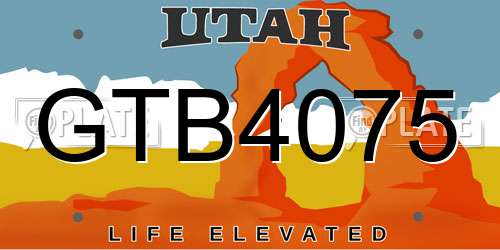 GTB4075 Utah License Plate