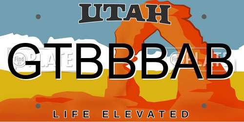 GTBBBAB Utah License Plate