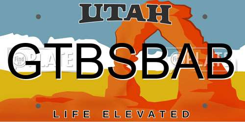 GTBSBAB Utah License Plate