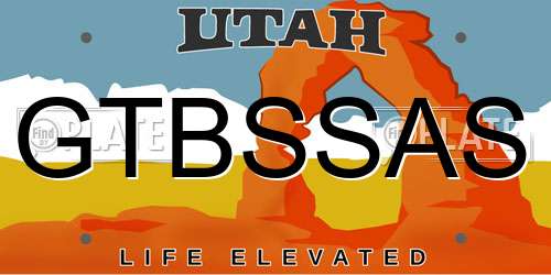 GTBSSAS Utah License Plate