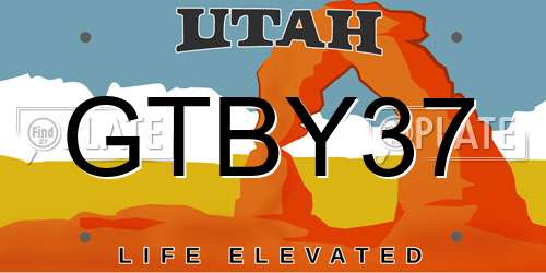 GTBY37 Utah License Plate