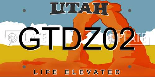 GTDZ02 Utah License Plate