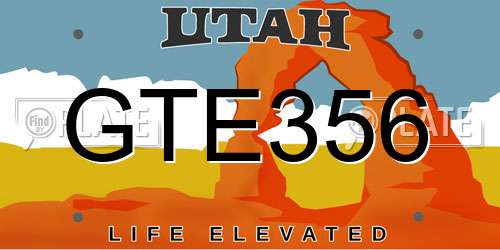 GTE356 Utah License Plate
