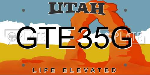 GTE35G Utah License Plate