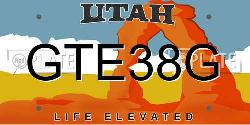 GTE38G Utah License Plate