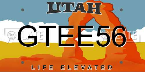 GTEE56 Utah License Plate