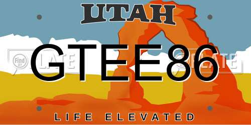 GTEE86 Utah License Plate