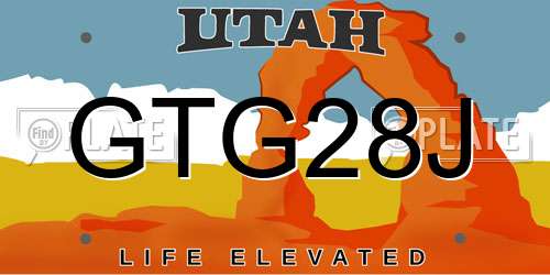 GTG28J Utah License Plate
