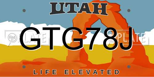 GTG78J Utah License Plate