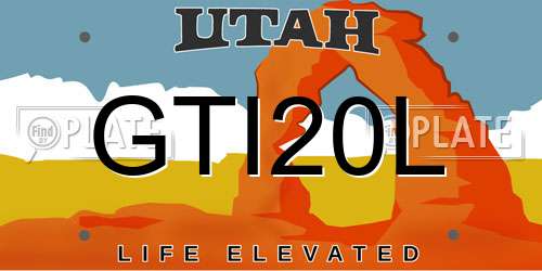 GTI20L Utah License Plate