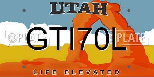 GTI70L Utah License Plate