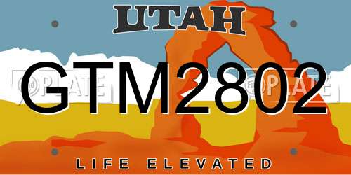 GTM2802 Utah License Plate