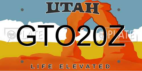 GTO20Z Utah License Plate
