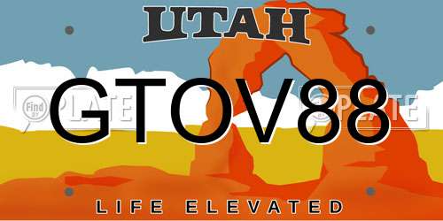 GTOV88 Utah License Plate