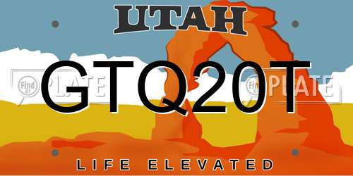 GTQ20T Utah License Plate