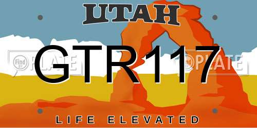 GTR117 Utah License Plate