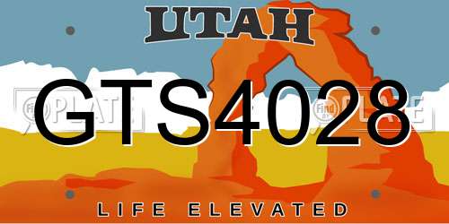 GTS4028 Utah License Plate