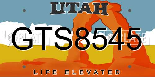 GTS8545 Utah License Plate