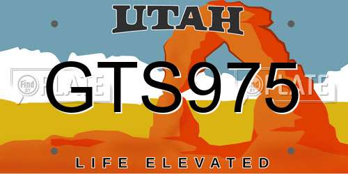 GTS975 Utah License Plate