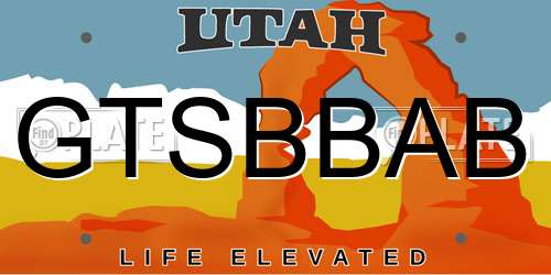 GTSBBAB Utah License Plate