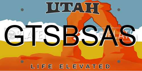 GTSBSAS Utah License Plate