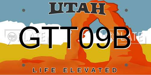 GTT09B Utah License Plate