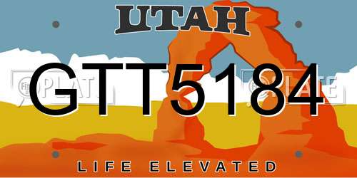 GTT5184 Utah License Plate