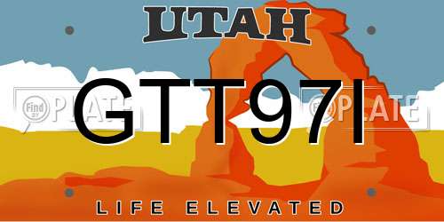 GTT97I Utah License Plate