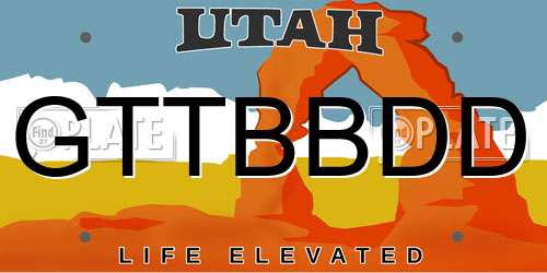 GTTBBDD Utah License Plate