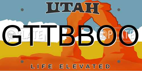 GTTBBOO Utah License Plate