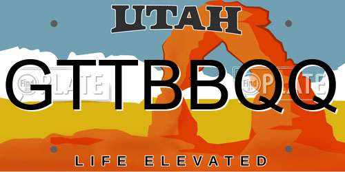 GTTBBQQ Utah License Plate