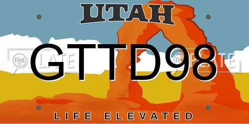 GTTD98 Utah License Plate