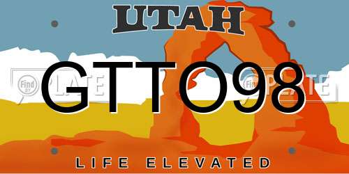 GTTO98 Utah License Plate