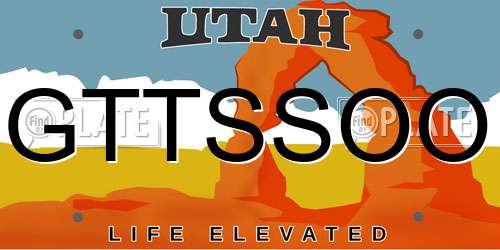 GTTSSOO Utah License Plate