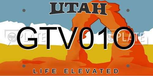 GTV01O Utah License Plate