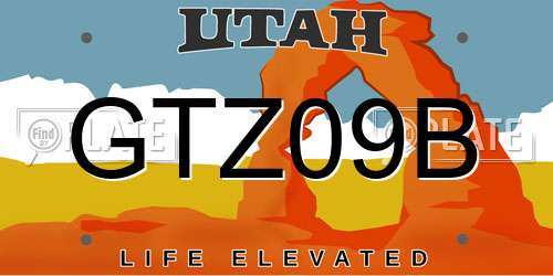 GTZ09B Utah License Plate