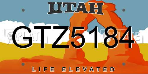 GTZ5184 Utah License Plate