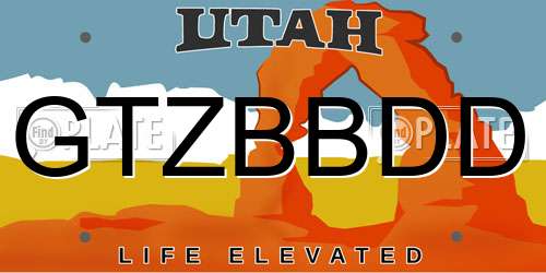 GTZBBDD Utah License Plate