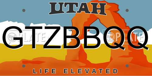 GTZBBQQ Utah License Plate