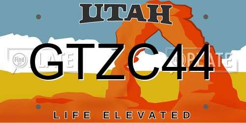 GTZC44 Utah License Plate